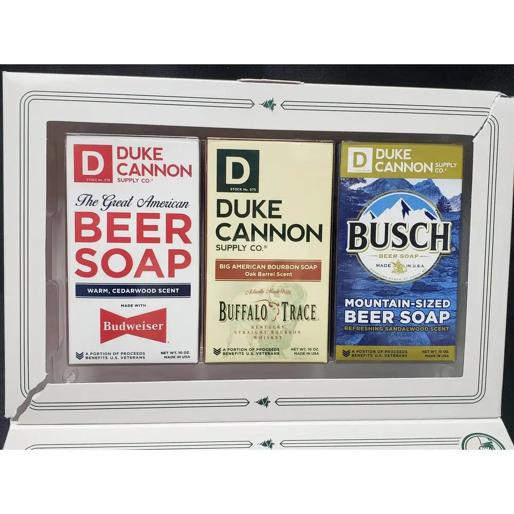 Duke Cannon Supply Jingle Booze Holiday Classics 3 Pack Beer Bar Soap Gift Set